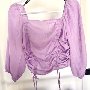 Lavender Peasant Crop top
